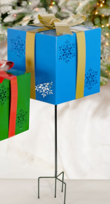 34.13" Christmas Gift Boxes with Snowflake Cutouts Garden Stakes ZR210607-MD
