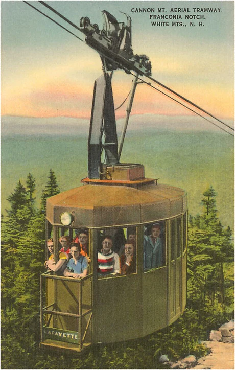 Found Image Press - NH-215 Postcard: Aerial Tramway, Franconia Notch NH-00215-PC2001-M