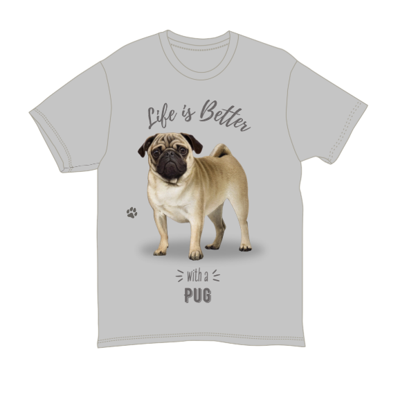 E & S Pets Comfort Threads Pug, T-shirts L 620-31-L