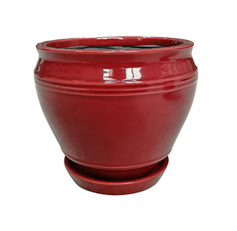 Southern Patio - 8" Collins Planter - Oxblood - 81250884