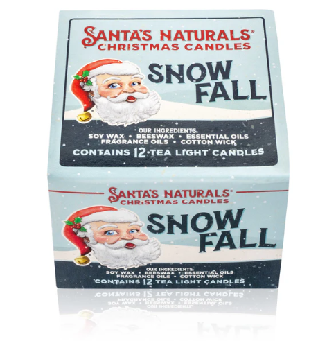 Murphy's Naturals - Santa's Naturals - Snow Fall Tea Light Candles 12 Count - SN004-SF-C6