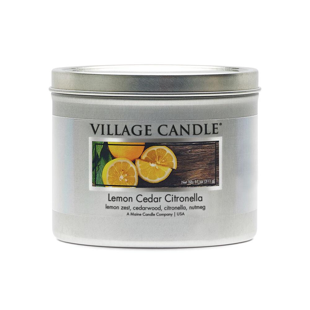 Stonewall Kitchen Village Candle Lemon Cedar Citronella 11 oz tin 4130003
