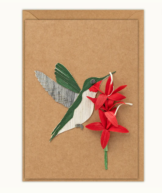 Husk & Heart - Hummingbird Kraft Paper Card and Matching Envelope - HH-GC-10029
