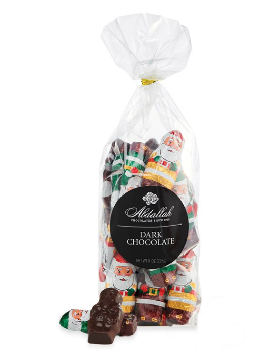 Abdallah Candies - Miniature Foiled Dark Chocolate Santa's 7.5 oz - 7041X