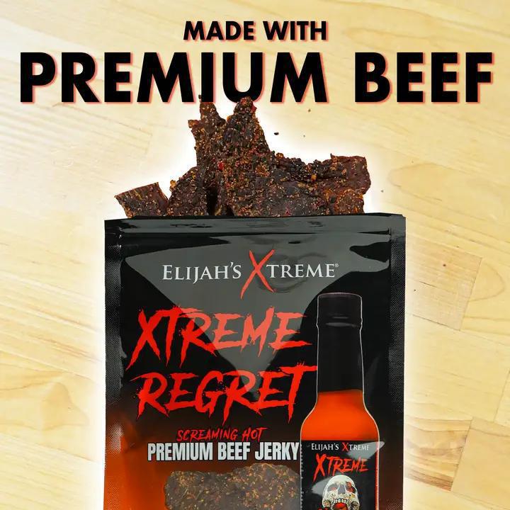 Elijah's Xtreme Gourmet Sauces - Xtreme Regret Spicy Beef Jerky 3 oz DISSVF