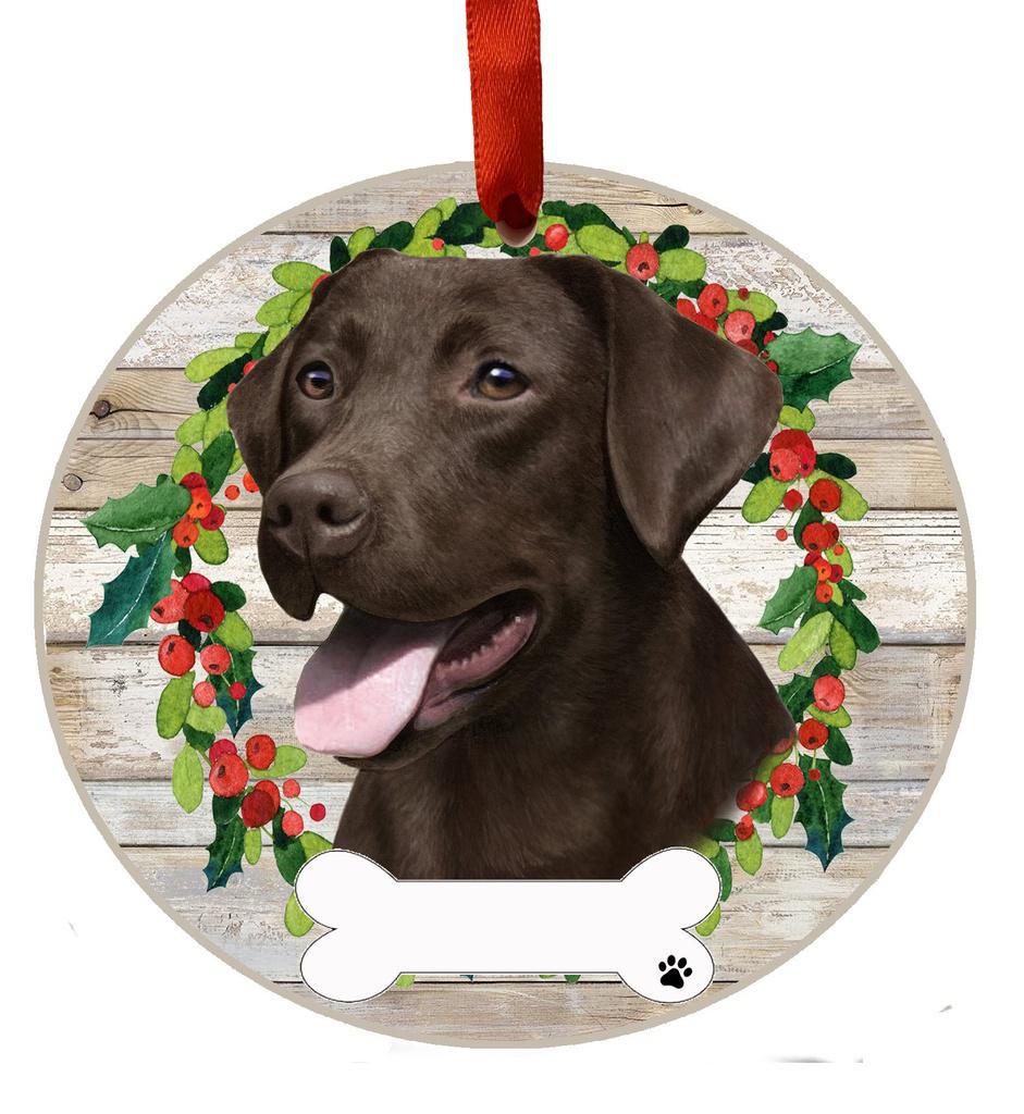 E&S Pets Labrador, chocolate Ceramic Wreath Ornament 550-22