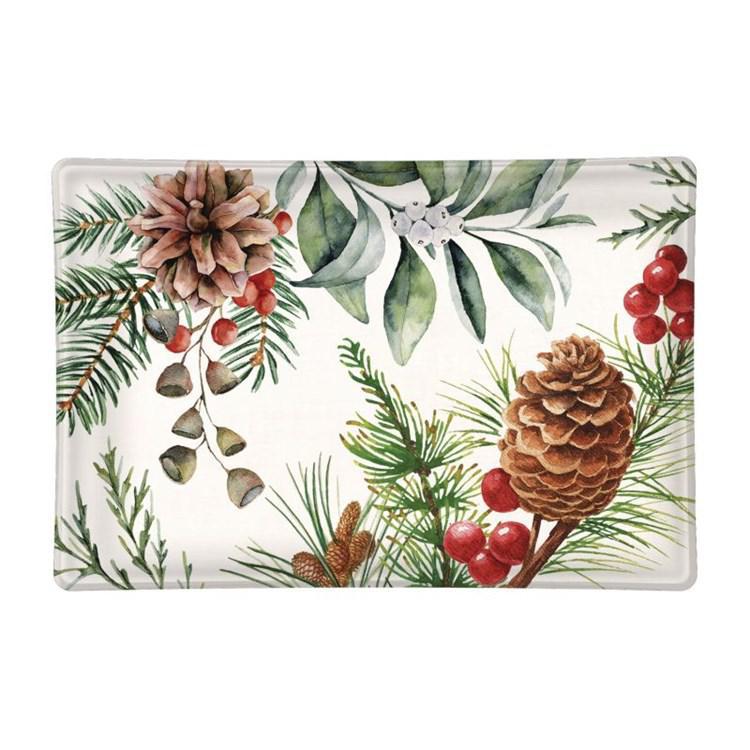 Stonewall Kitchen - Michel Design Works - White Spruce Rectangle Glass Soap Dish - 818362 DISVEN