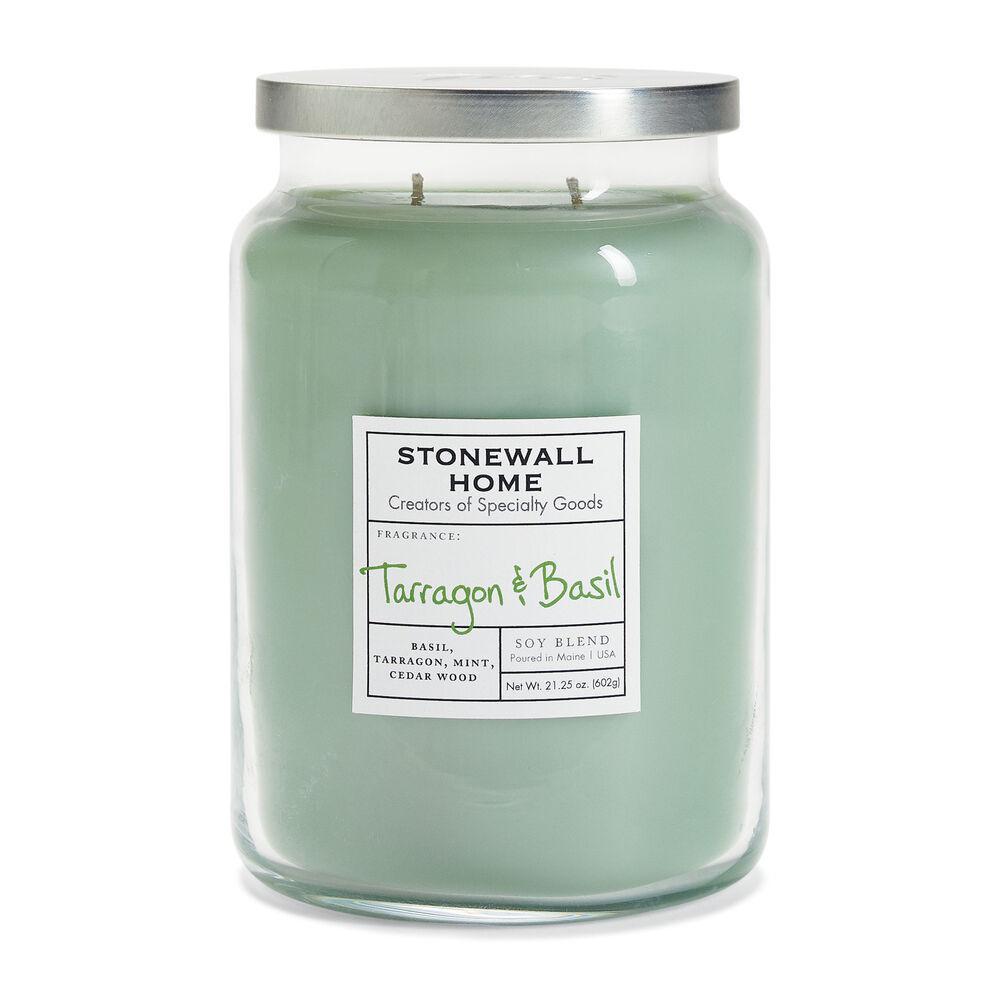 Stonewall Kitchen Candle Tarragon & Basil - Large Apothecary 21.25 oz Jar 652605 DISVEN
