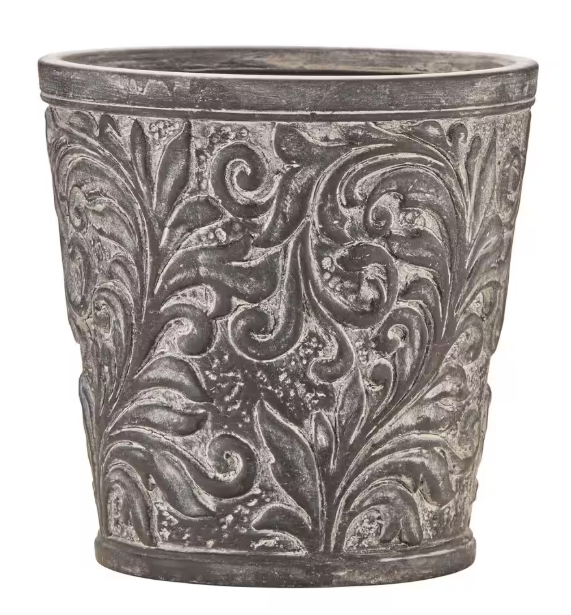 Southern Patio - 8" Emma Round Planter - Gray - 81250894