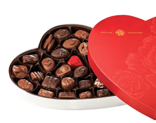 Abdallah Candies - Embossed Heart Box w/ Assorted Chocolates 3.75 oz - 4010V DISSVF