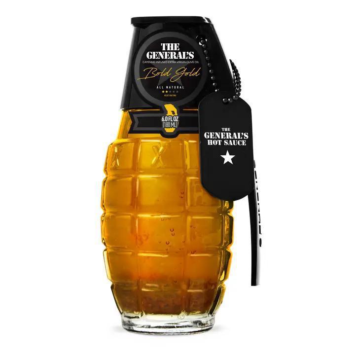 The General's Hot Sauce - Bold Gold - Cayenne-infused extra virgin olive oil 6 oz DISSVF