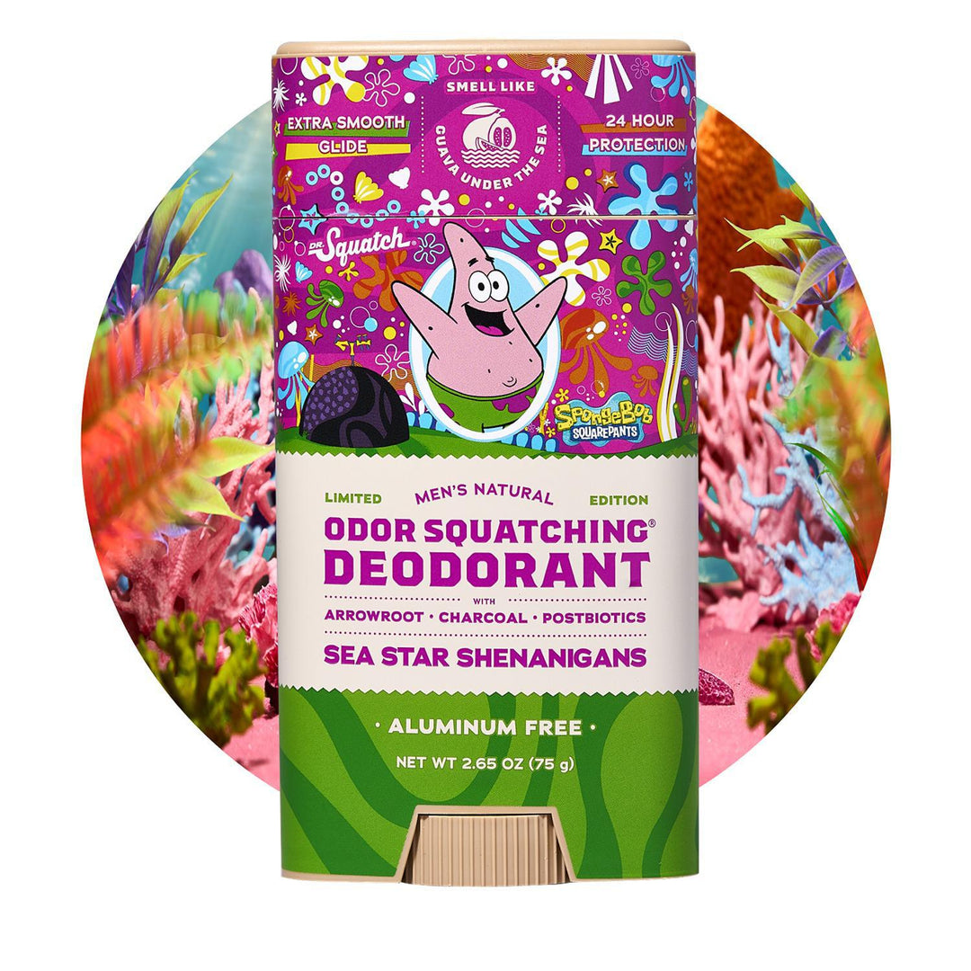 Dr. Squatch - Spongebob x Patrick - Sea Star Shenanigans Deodorant 2.65 oz - WH-DEO-SSH-01