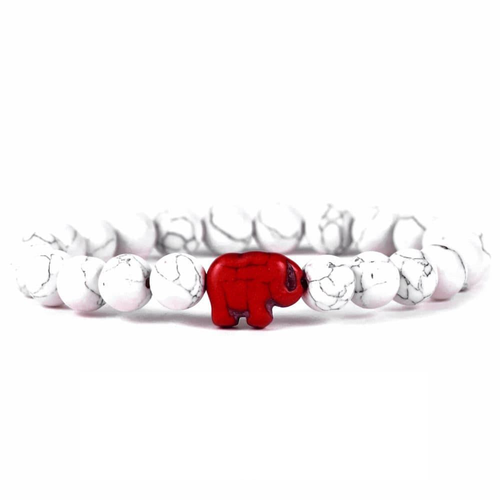 Fahlo - The Expedition Bracelet - Tracks an Elephant - White Howlite