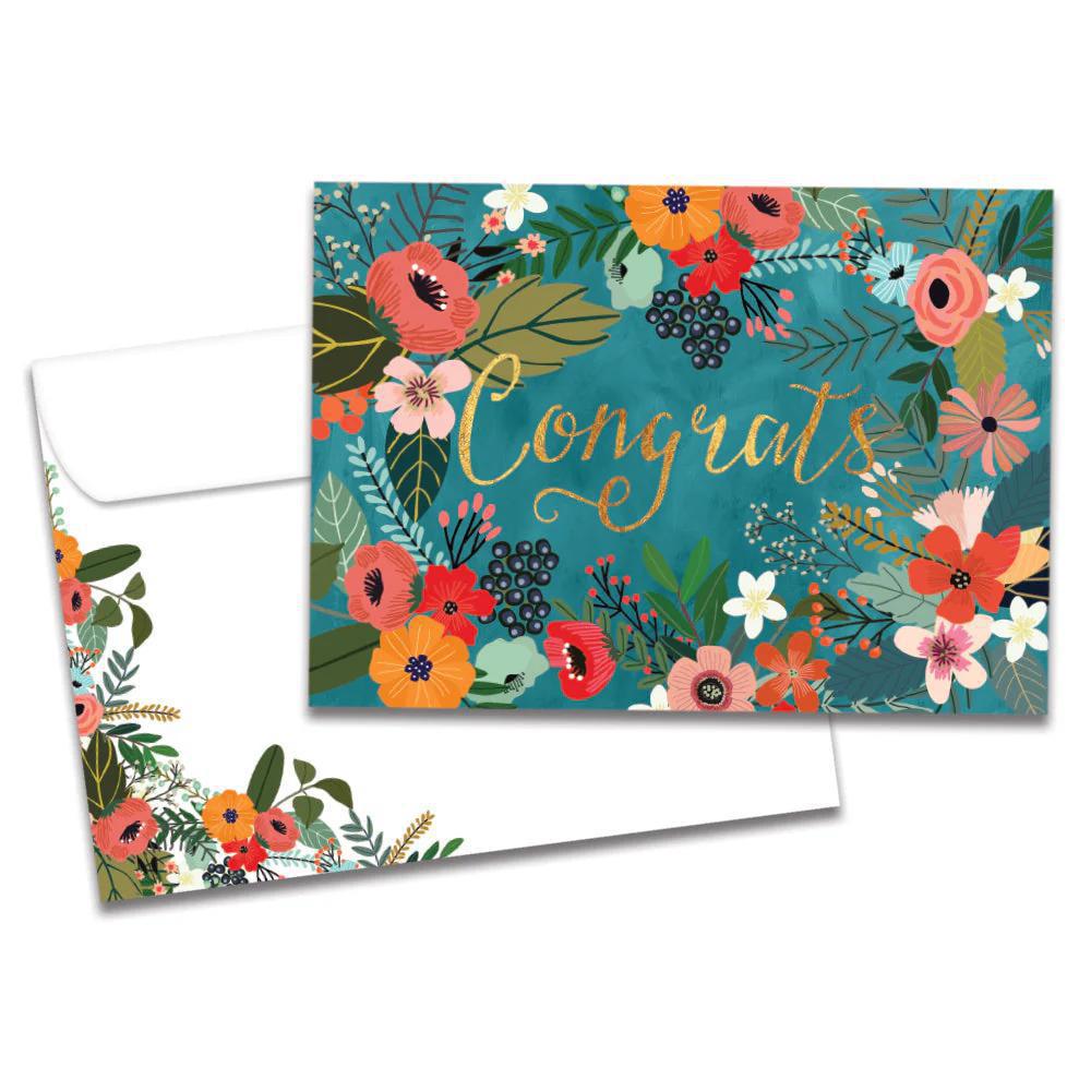 Tree-Free Greetings - Congratulations Card - Congrats Flowers Vibrant 19546