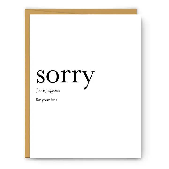Footnotes -Sorry (for your loss) - Sympathy Card