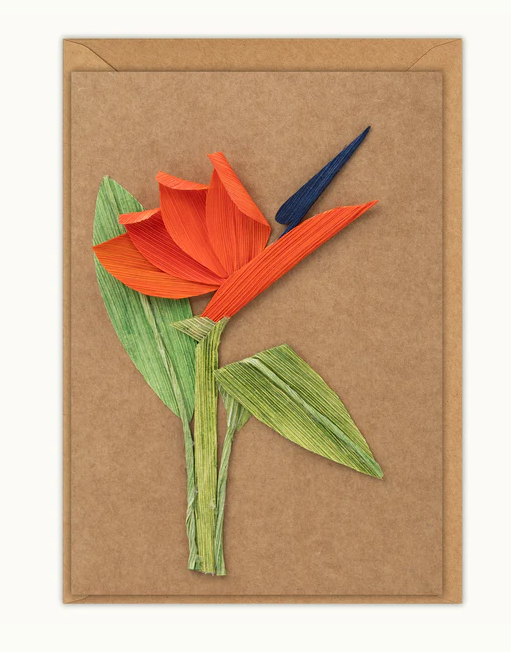 Husk & Heart - Bird of Paradise Kraft Paper Card and Matching Envelope - HH-GC-10003