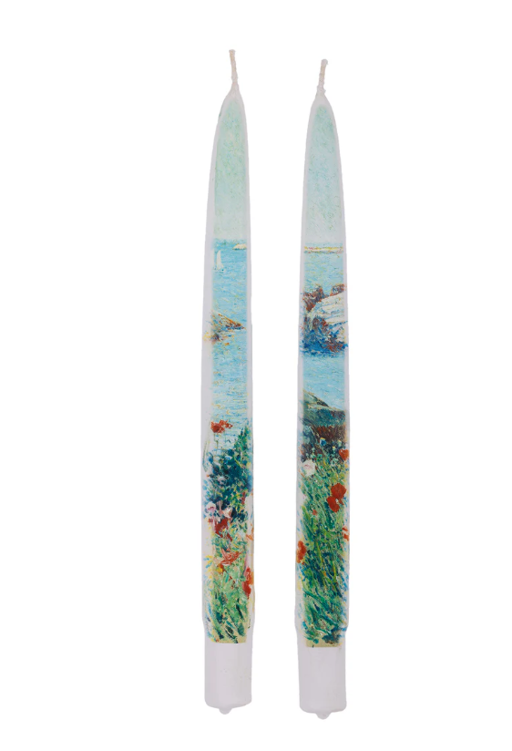 Flatyz - Childe Hassam Poppies, Isles of Shoals, 1891 - Set of 2 Taper Candles - 24V203