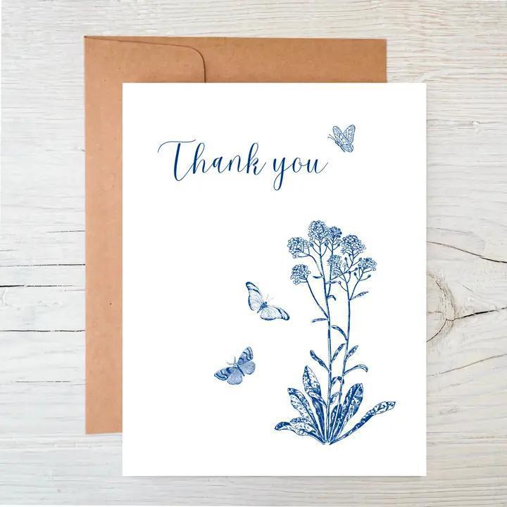 Raven's Edge Studio - Plantable Thank You Card - Wildflowers - Eco Friendly - Blue