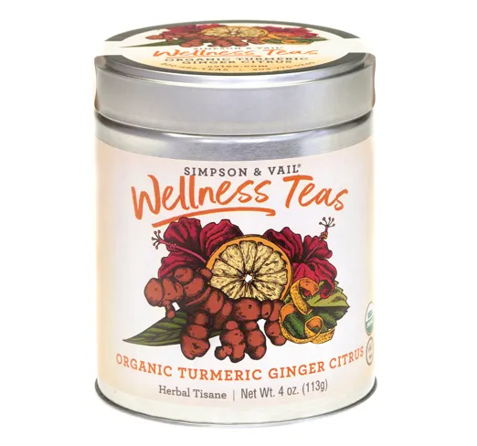 Simpson & Vail - Wellness Herbal Teas - Organic Turmeric Ginger Citrus Herbal Tisane 4 oz
