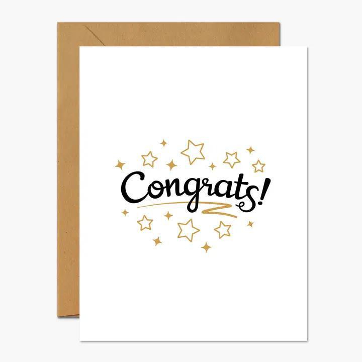 Footnotes - Congrats Black and Gold Stars - SF0367C