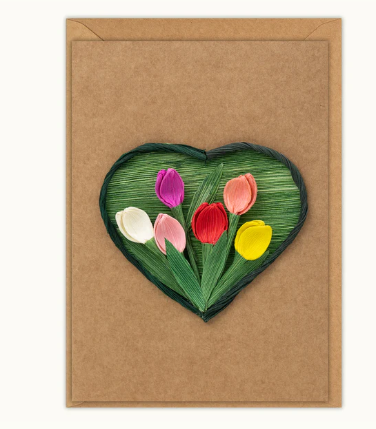 Husk & Heart - Garden Heart Kraft Paper Card and Matching Envelope - HH-GC-10019