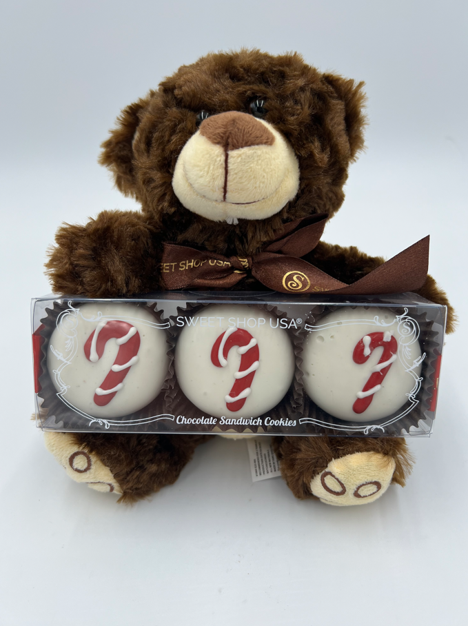 Sweet Shop USA - Chocolate Covered Candy Cane Oreos with Bear 3 oz - F109030361130 DISSVF