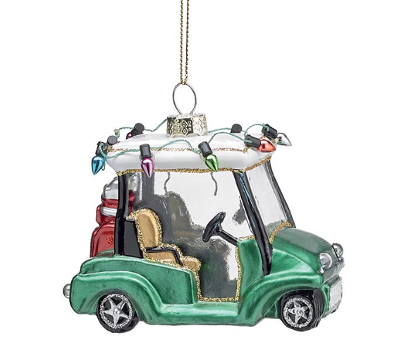 Glass Ornament - Golf Cart w/ Lights - 9750568