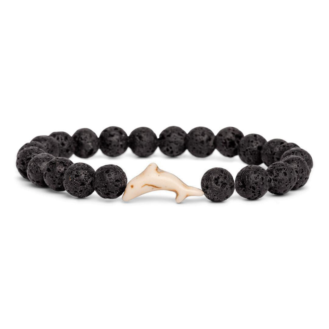 Fahlo - The Odyssey Bracelet - Tracks a Dolphin - Lava Stone W-ODY-LAVA