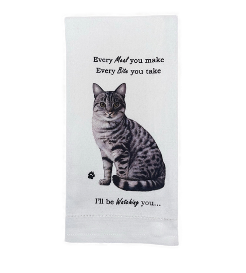 E&S Pets - Tabby, Silver Cat Kitchen Towel 712-9