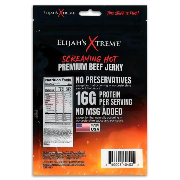 Elijah's Xtreme Gourmet Sauces - Xtreme Regret Spicy Beef Jerky 3 oz DISSVF