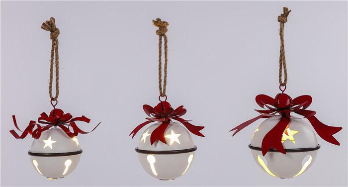 Special T Medium Metal What Star Bell w/ Red Bow Hanging X24183
