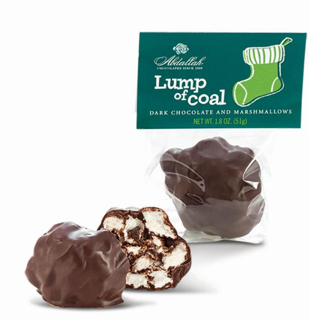 Abdallah Candies - Lump of Coal - Dark Chocolate & Marshmallow 1.8 oz - 7135X