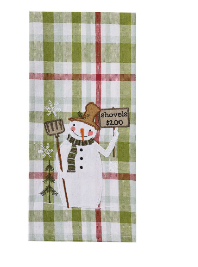 Park Designs - Snowman Plaid Applique Dishtowel - 9833-106