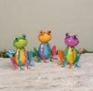 9.65" Metal Colorful Frog - Assorted Styles ( Sold Individually ) - 2831720