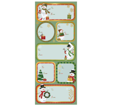 Jillson & Roberts - Label - Snowman Family - XLA739