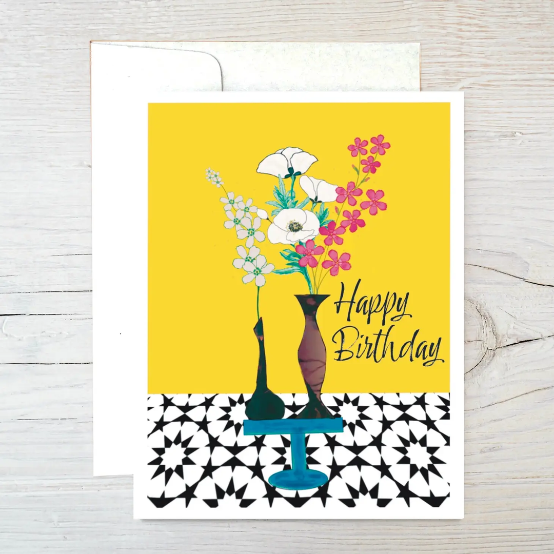 Raven's Edge Studio - Happy Birthday Card | Recycled Card | Flower Card | Eco Card