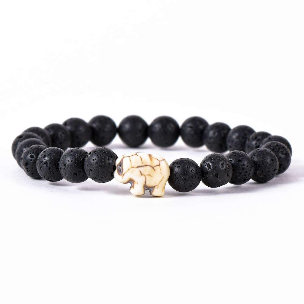 Fahlo - The Excursion Bracelet - Tracks a Lion - Lava Stone