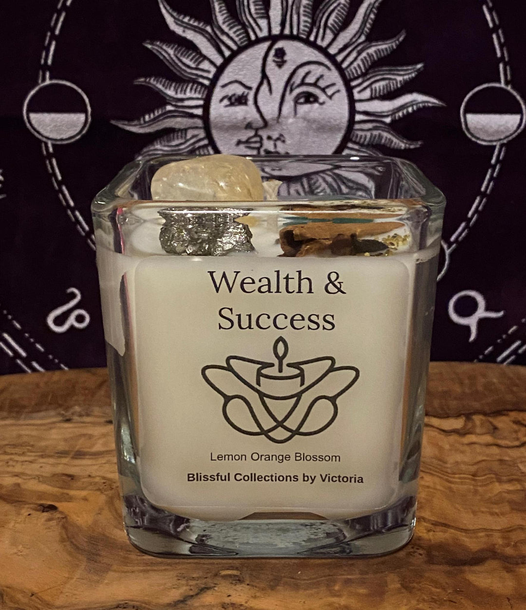 Blissful Collections by Victoria - Wealth & Success Candle 10 oz Cube w/ Lid - 5201