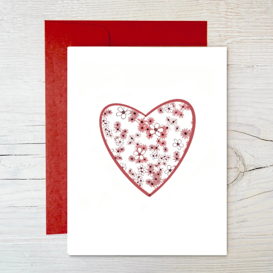 Raven's Edge Studio - Wildflower Seed Card - Chintz Red Heart