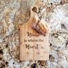 Ginger Squared Cutting Board "Home is Where the Heart Is " Paddle 13.5" x 7"