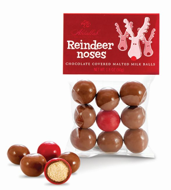 Abdallah Candies - Reindeer Noses - Milk Chocolate Malt Balls 1.8 oz - 7140X