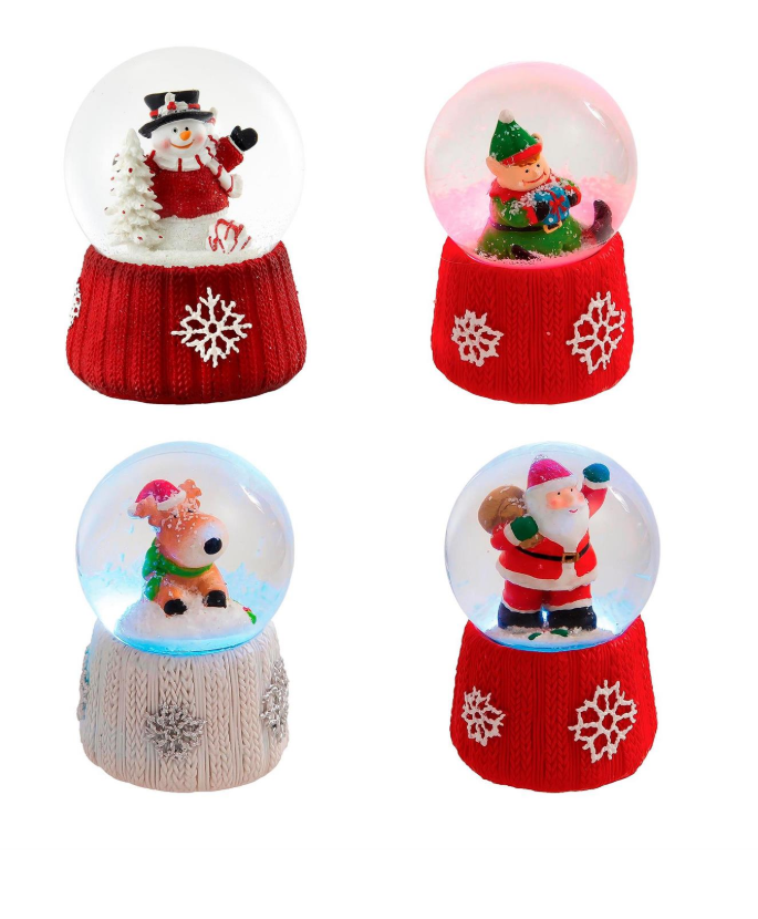 Evergreen - North Pole Express Water Globe Mini Cardigan Knit Christmas Character - Assorted Styles - 3WGL028