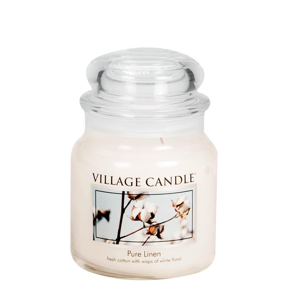 Stonewall Kitchen - Village Candle Pure Linen - Medium Glass Apothecary 13.75 oz Jar 4160022 DISSVF