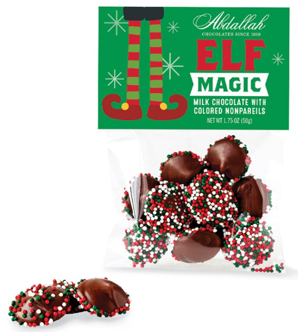 Abdallah Candies - Elf Magic Milk Chocolate Non-Pareils 1.75 oz - 7128X