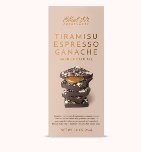 Ethel M Chocolates - Tiramisu Espresso Ganache Dark Chocolate Gourmet Tablet Bar 3 oz - 150829