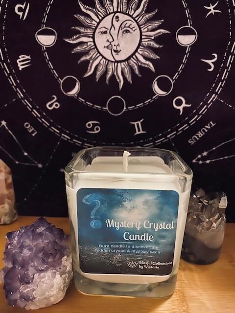 Blissful Collections - Mystery Crystal Candle 10 oz Cube w/ Lid
