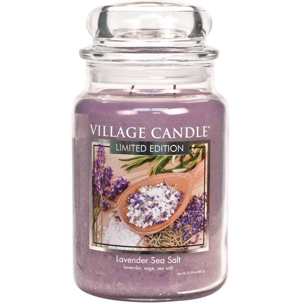 Stonewall Kitchen - Village Candle  Lavender Sea Salt - Large Apothecary 21.25 oz Jar 4260423 DISSVF