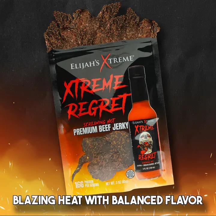 Elijah's Xtreme Gourmet Sauces - Xtreme Regret Spicy Beef Jerky 3 oz DISSVF