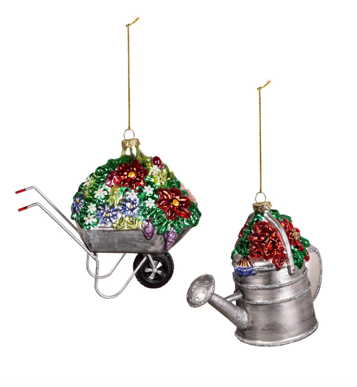 Evergreen - Holiday Poinsettia Ornament Glass Gardening - Assorted Styles - 3OTG434