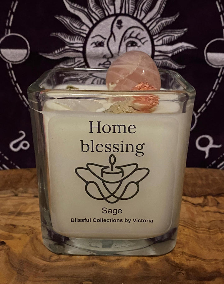 Blissful Collections by Victoria - Home Blessings Candle 10 oz Cube w/ Lid - 5202